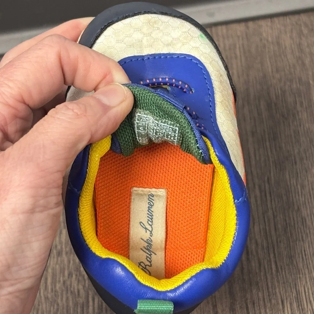 Ralph Lauren Kids Sz 4 Sneakers in Blue, Orange, and Yellow, GUC